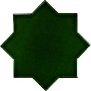 Siena Green 5.35 in. x 5.35 in. Glossy Ceramic Star-Shaped Wall and Floor Tile (5.37 sq. ft./case) (27-pack)