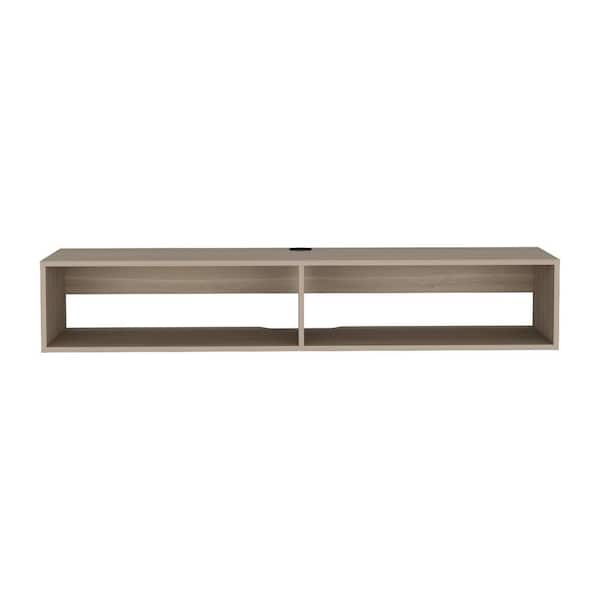 Hot Seller 59.1 in. W x 12.6 in. D White Oak Wood Decorative Wall Shelf, Floating TV Stand for Home Organization