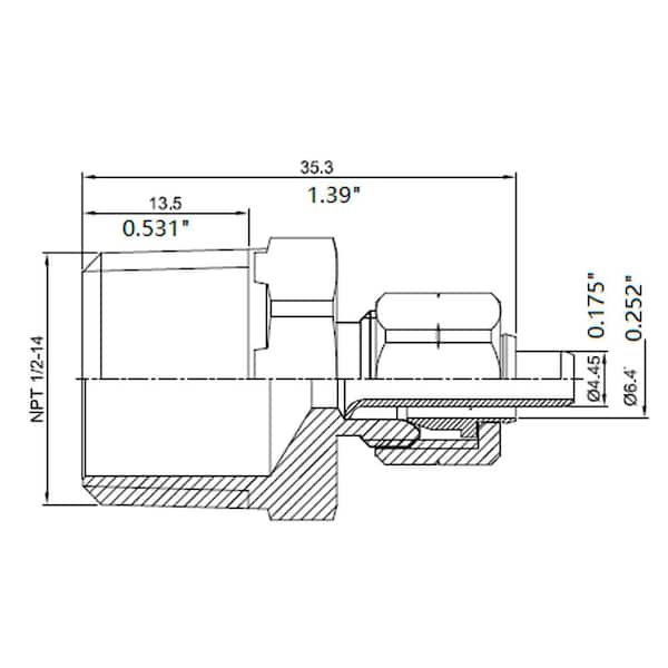 CarterTM 1662PK2 Ice Maker Water Line Brass Compression Tube Fitting, 1/4 OD x 1/4 OD (2)