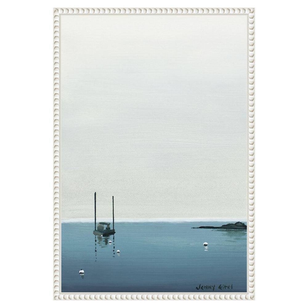 16"x23" Calm Waters White Floater Frame Canvas Wall Art