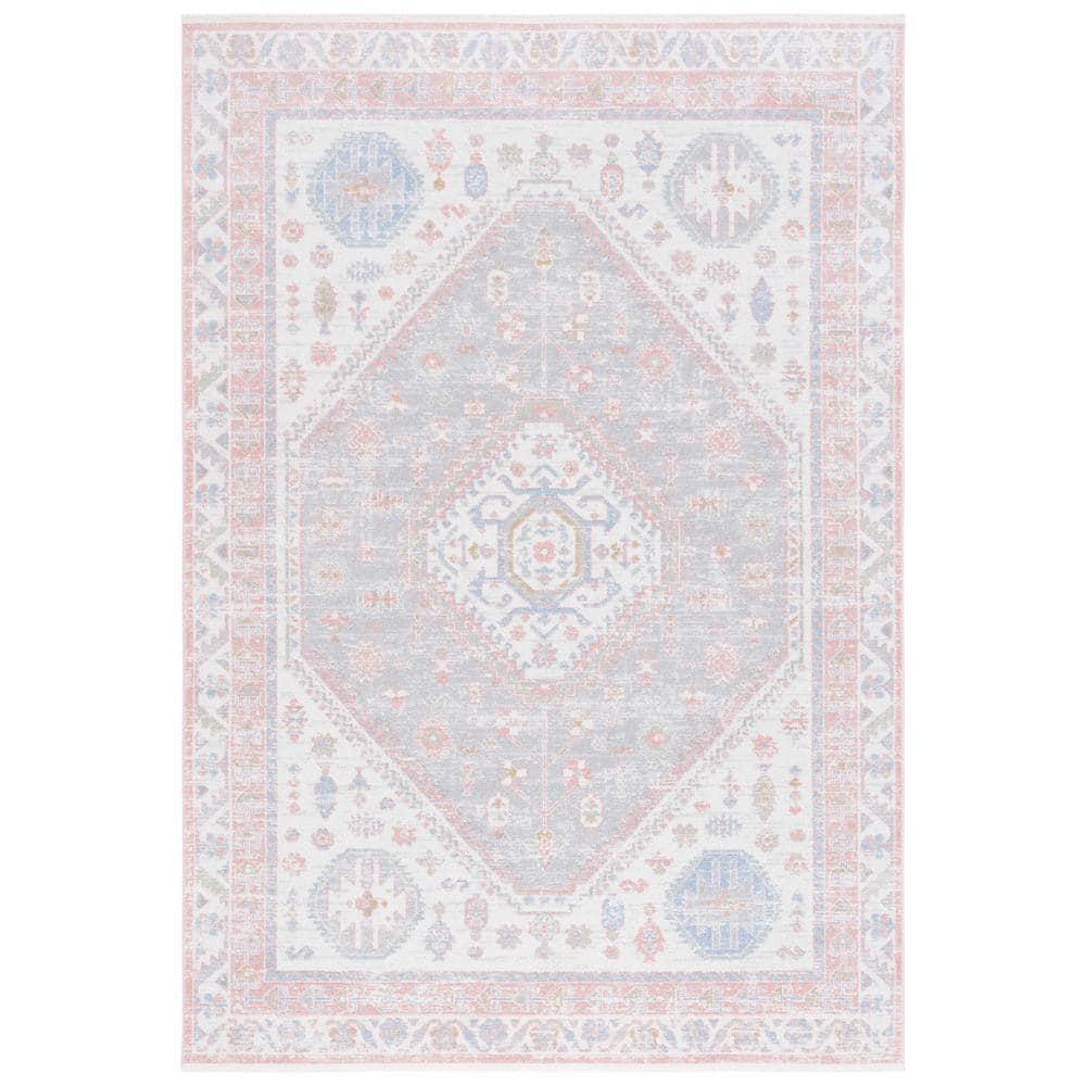 Bayside Ivory/Blue Pink 11 ft. x 15 ft. Machine Washable Traditional Medallion Area Rug price history on PriceWatchPro