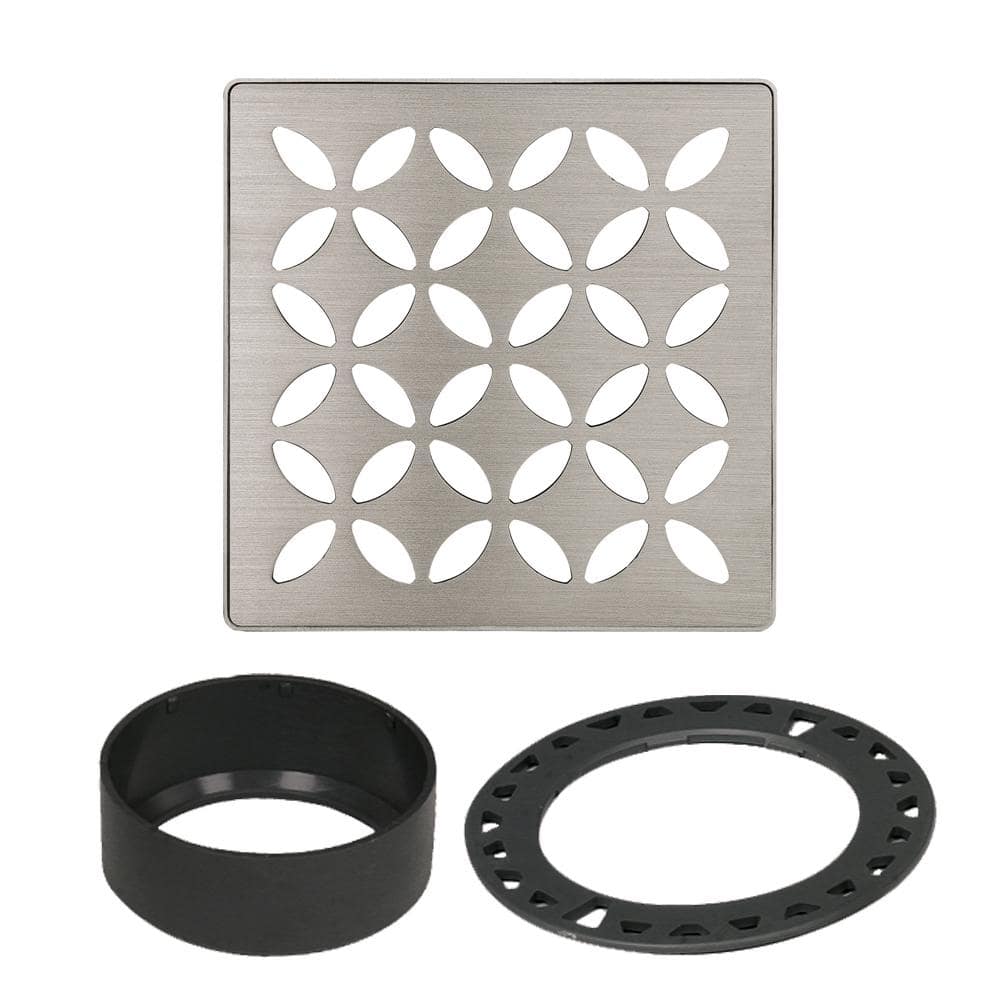 Kerdi-Drain 4 in. Brushed Nickel Floral Drain Grate price history on PriceWatchPro