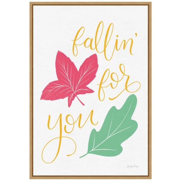 Amanti Art 16 in. W x 23.25 in. H Fallin For You Fall/Thanksgiving Framed Canvas Box Wall Art