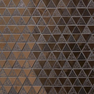Deco Lava Triangle Bronze 13.18 in. x 13.22 in. Metallic Lava Stone Floor and Wall Mosaic Tile (1.29 sq. ft./Each)