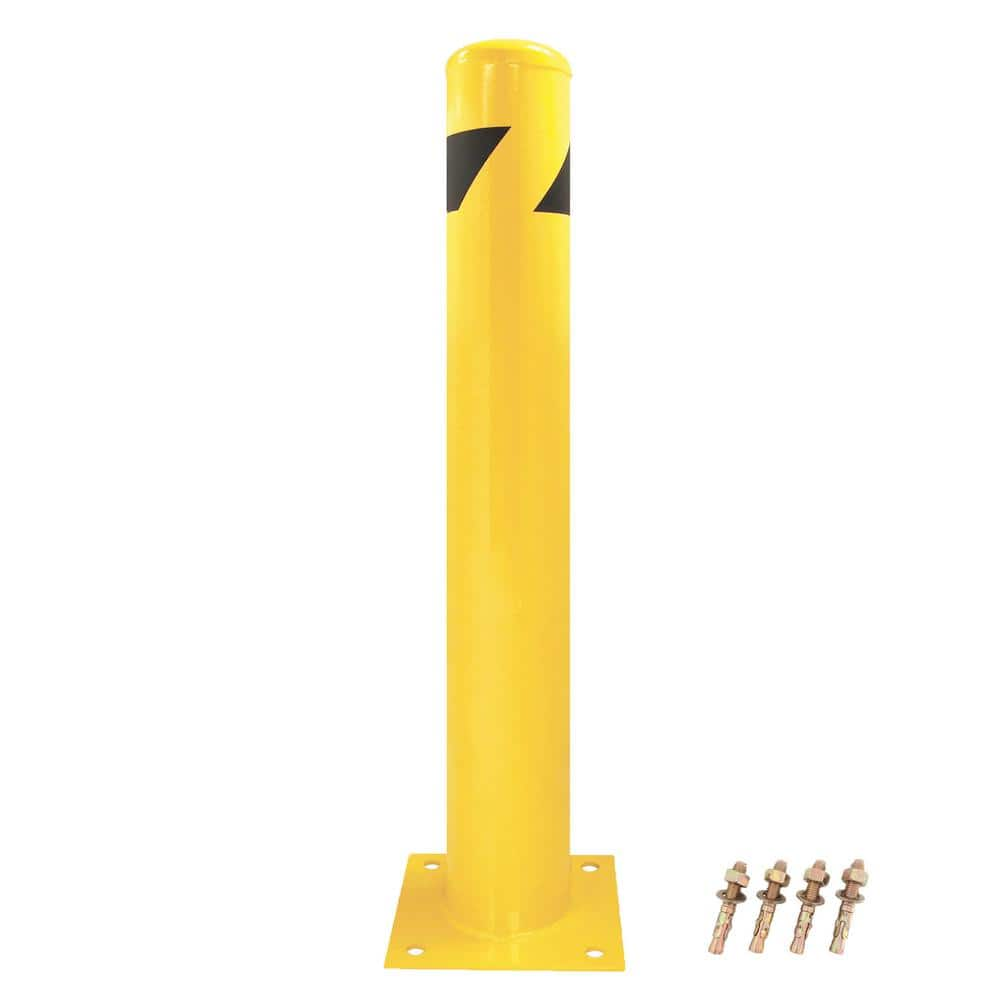 8Net 36 in. H x 4.5 in. Dia 12-Gauge Yellow Steel Pipe Safety Bollard ...