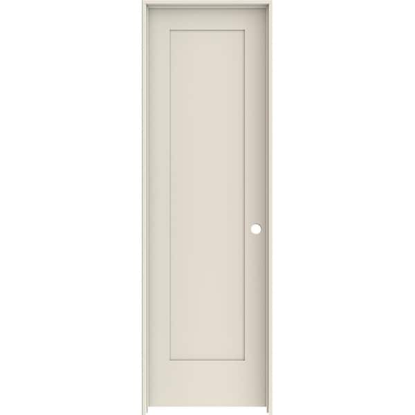 JELD-WEN 24 in. x 80 in. 1 Panel Shaker Left-Hand Primed Solid Core Wood Single Prehung Interior Door