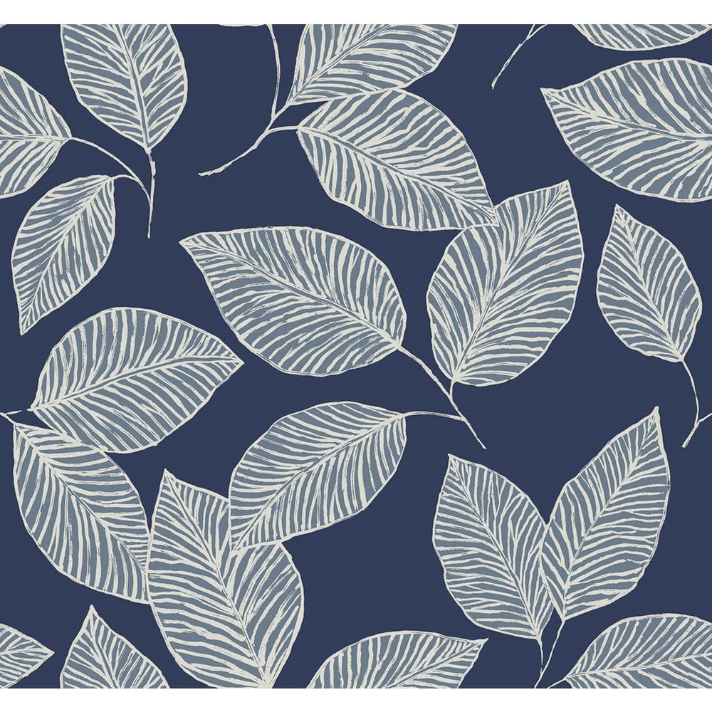 CASA MIA Stylized Foliage Blue and White Paper Non - Pasted Paste the ...