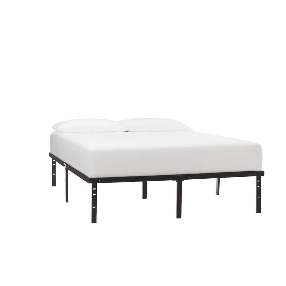Black Metal Queen Bed Frame With Steel, Slatted Bed Base Queen Home Depot