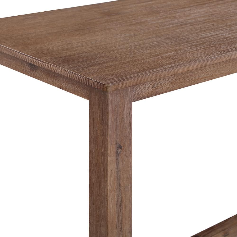 Barnwood Wire-Brush Reclaimed Wood Counter Height Pub Table