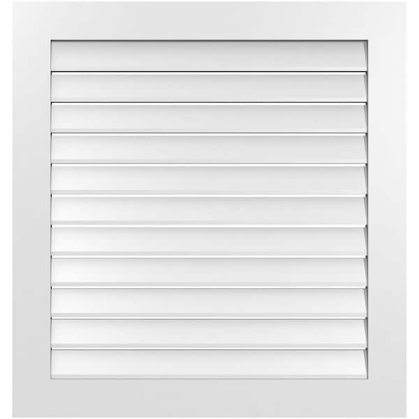 Ekena Millwork 36" x 38" Vertical Surface Mount PVC Gable Vent: Functional with Standard Frame