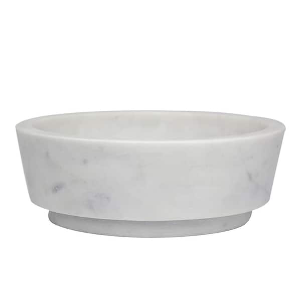 A & B Home Marble Bowl - 7 in. x 7 in. x 2.5 in. - White