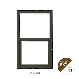 35.5 in. x 59.5 in. Select Series Vinyl Single Hung Bronze Window with White Int, HP2+ Glass, and Screen