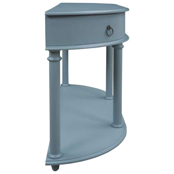 blue half moon console table