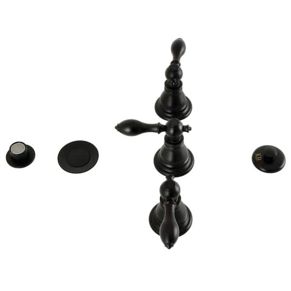 American Classic 3-Handle Bidet Faucet with Brass Pop-Up in Matte Black