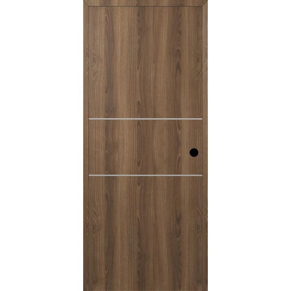 Belldinni Optima 2 H DIY-Friendly 26 in. x 80 in. Left-Hand Solid Core Pecan Nutwood Composite Single Prehung Interior Door