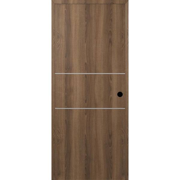 Belldinni Optima 2 H DIY-Friendly 34 in. x 80 in. Left-Hand Solid Core Pecan Nutwood Composite Single Prehung Interior Door