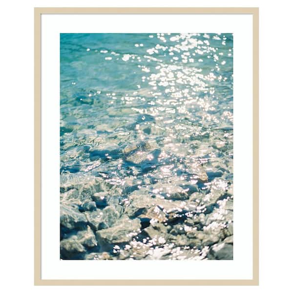 Amanti Art Sunny Day And Glacial Water by Justine Milton 33 in. W x 41 in. H. Wood Framed Wall Art Print Framed in Brown