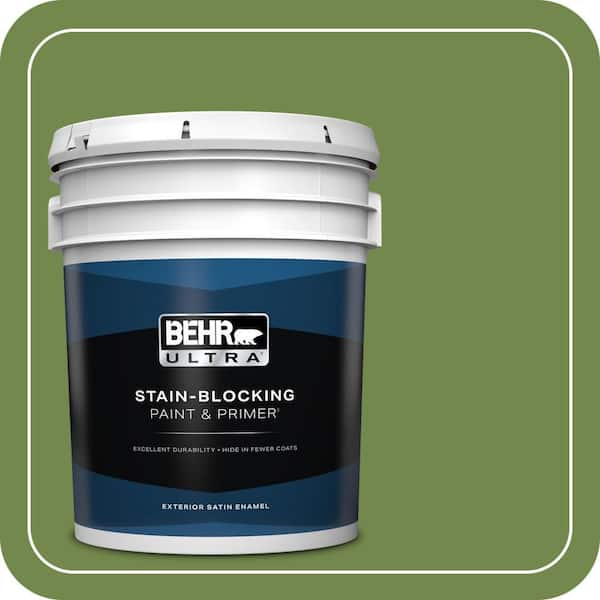 BEHR ULTRA 5 gal. Home Decorators Collection #HDC-SM14-2 Green Suede Satin Enamel Exterior Paint & Primer