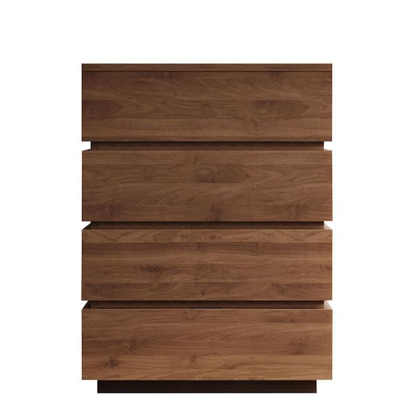 walnut color 32.48 in. H Modern Office Storage Cabinet, with four drawers