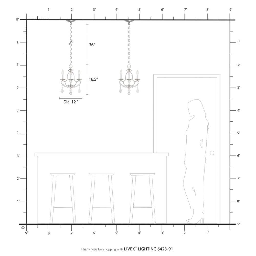 Elegant Brushed Nickel 3-Light Mini Chandelier with Crystal Accents