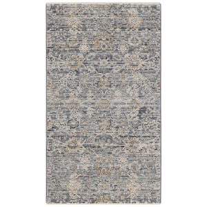 Nyle Charcoal 3 ft. x 5 ft. Distressed Transitional Area Rug