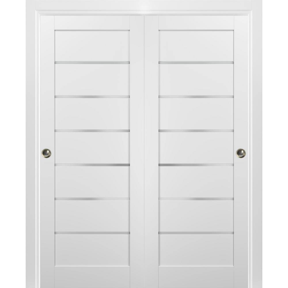 Assembly Required 56 in. x 84 in. Panel White Pine MDF Sliding Door with Bypass Sliding Kit price history on PriceWatchPro
