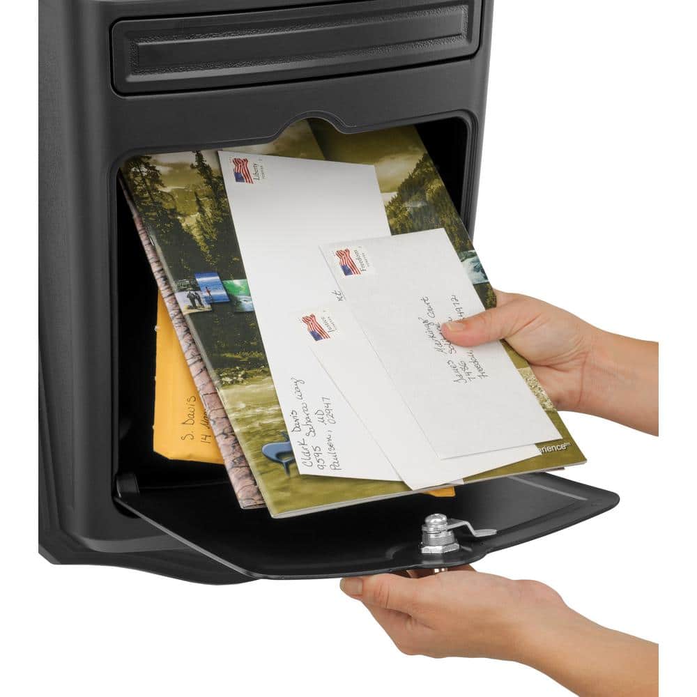 Black Aluminum and Steel Locking Wall Mount Mailbox