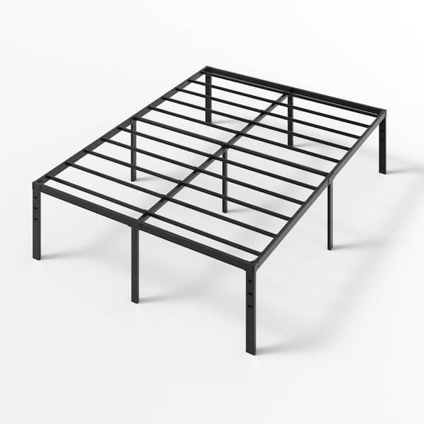 18 in. Black Metal Frame Queen Platform Bed No Box Spring Needed