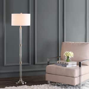 Ralph 60 in. Metal/Glass Floor Lamp, Polished Nickel/Clear