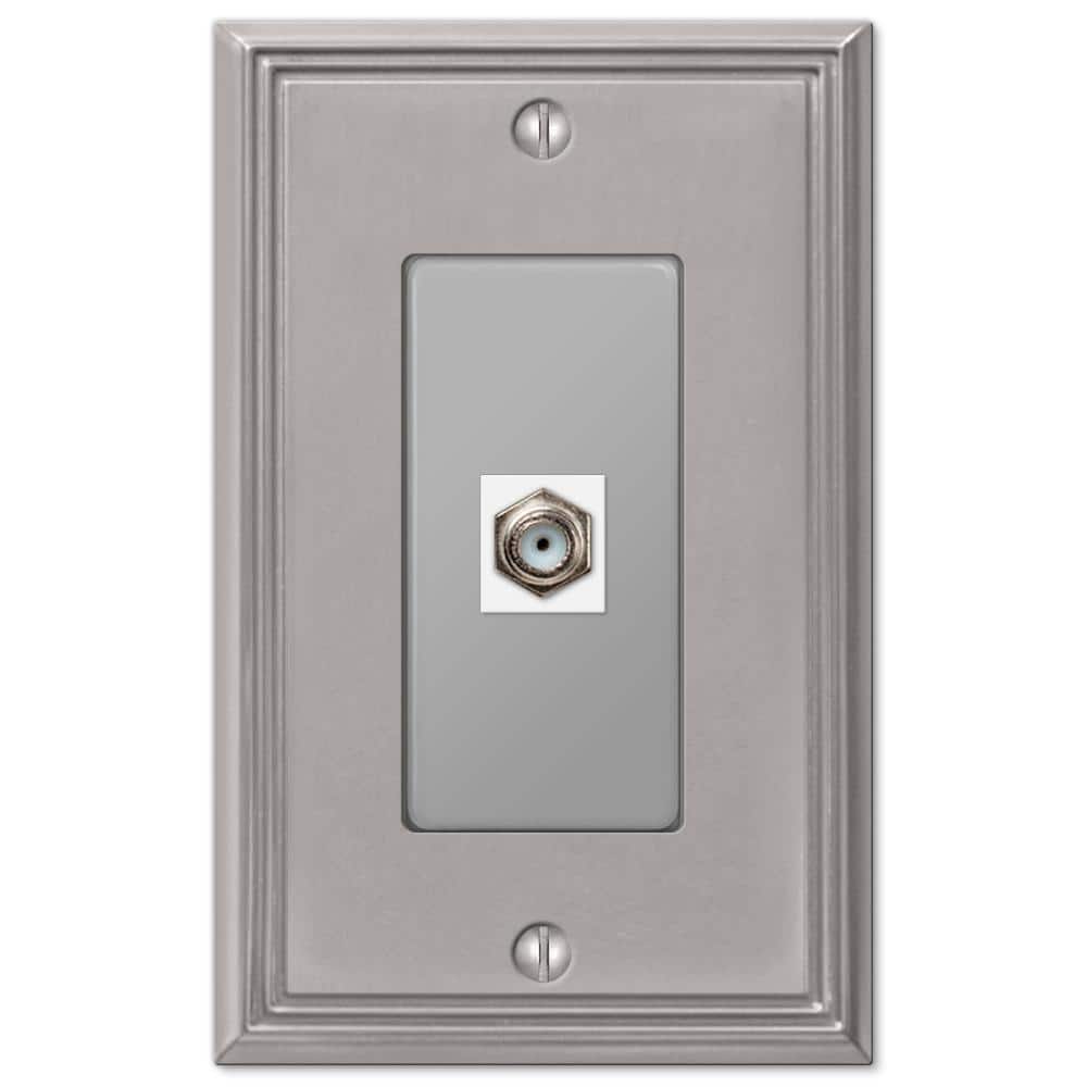 Rhodes 1 Gang Coax Metal Wall Plate - Brushed Nickel price history on PriceWatchPro