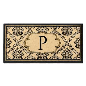 A1HC First Impression Uriel Treated 30 in. x 60 in. Coir Monogrammed P Door Mat