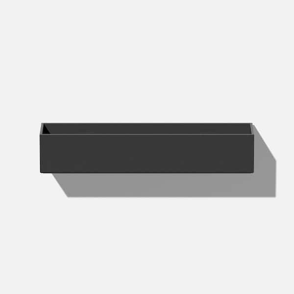 Veradek Geo Rectangular 16 in. Black Plastic Hanging Planter