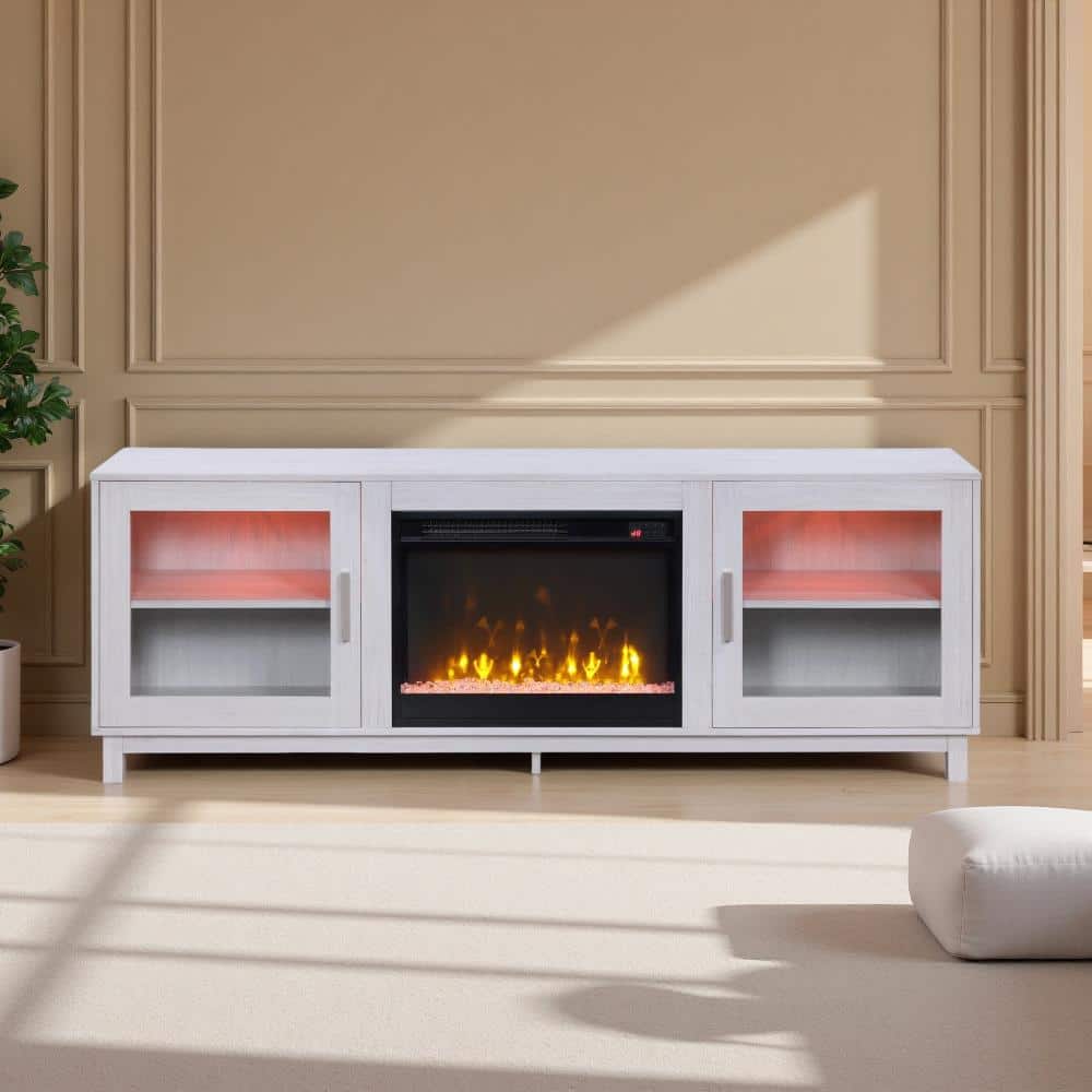 70 inch White TV Stand Console with Fireplace Heater, 11 Temperature Settings, 7 Flame Colors, Timer price history on PriceWatchPro