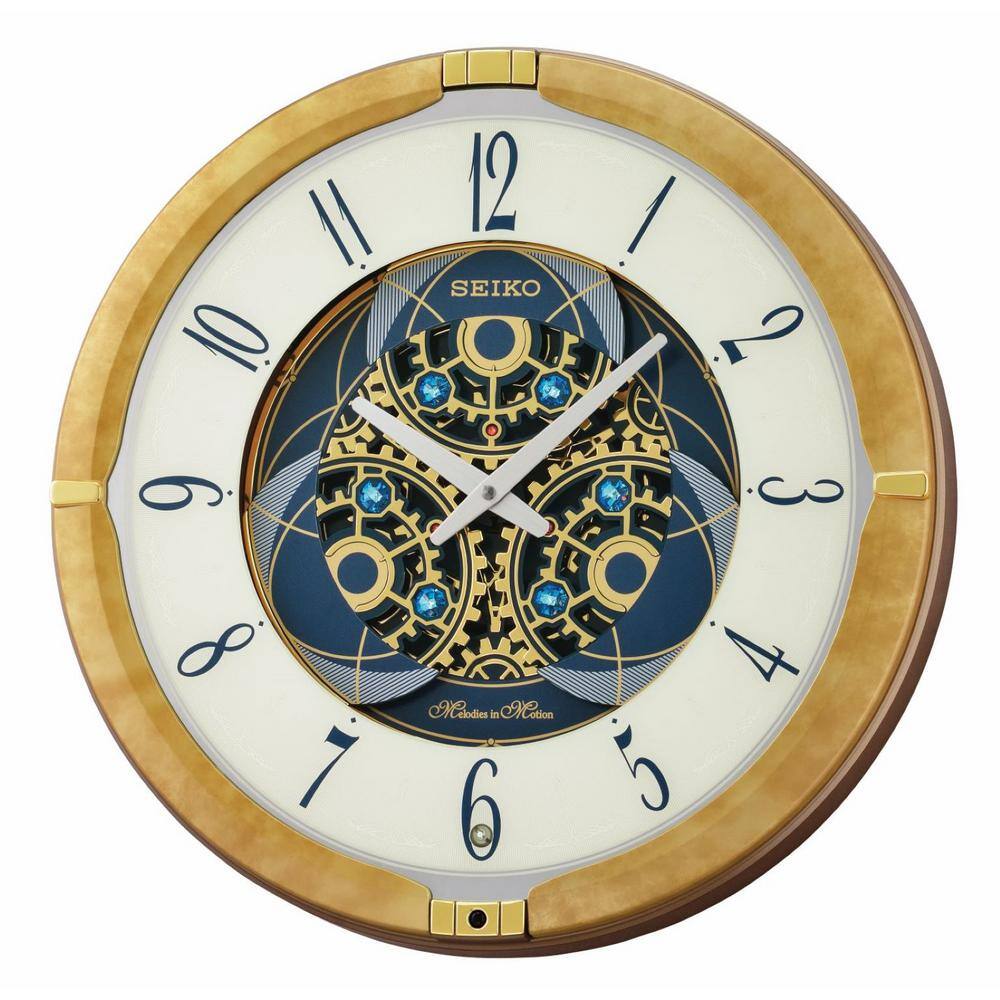 UPC 020963855486 product image for Seiko 15.5 in. Kingly Melodies in Motion Wall Clock, Gold | upcitemdb.com