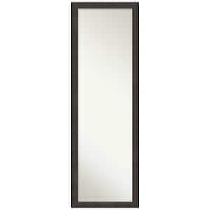 Dappled Black Brown Narrow 16.75 in. x 50.75 in. Non-Beveled Modern Rectangle Wood Framed Full Length on the Door Mirror
