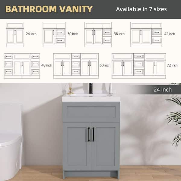 NTQ 24 in. W x 21.5 in. D x 33.5 in. H Bath Vanity Cabinet without