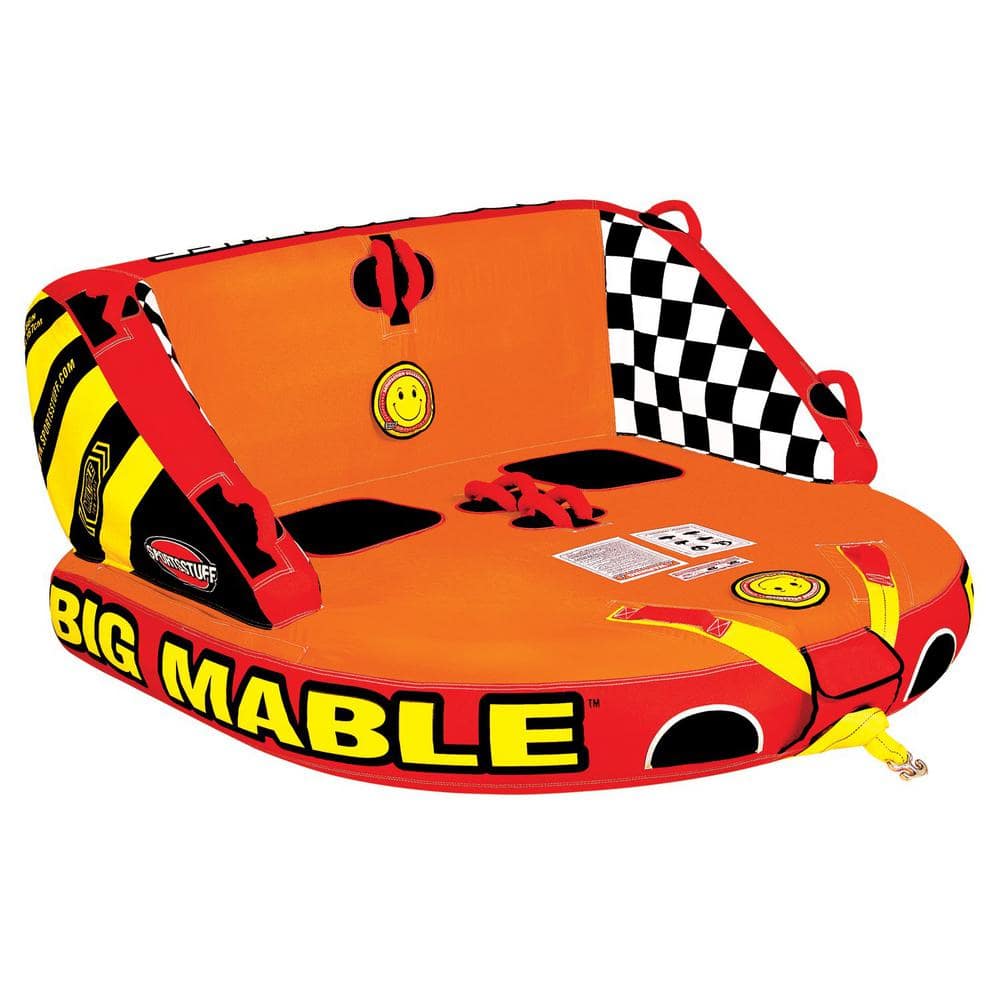 Airhead Big Mable Inflatable Sitting Double Rider Towable Boat and Lake Tube -  53-2213