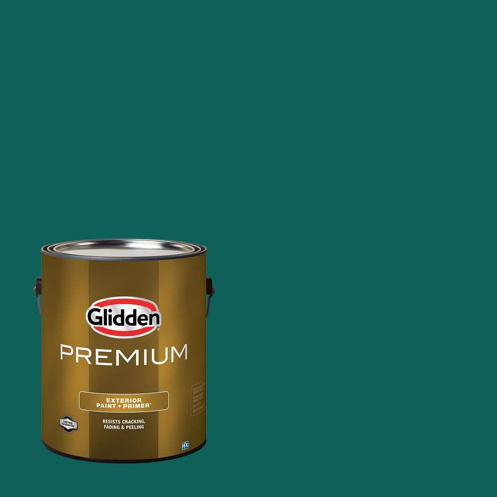 Glidden Premium 1 gal. PPG1142-7 Empress Teal Semi-Gloss Exterior