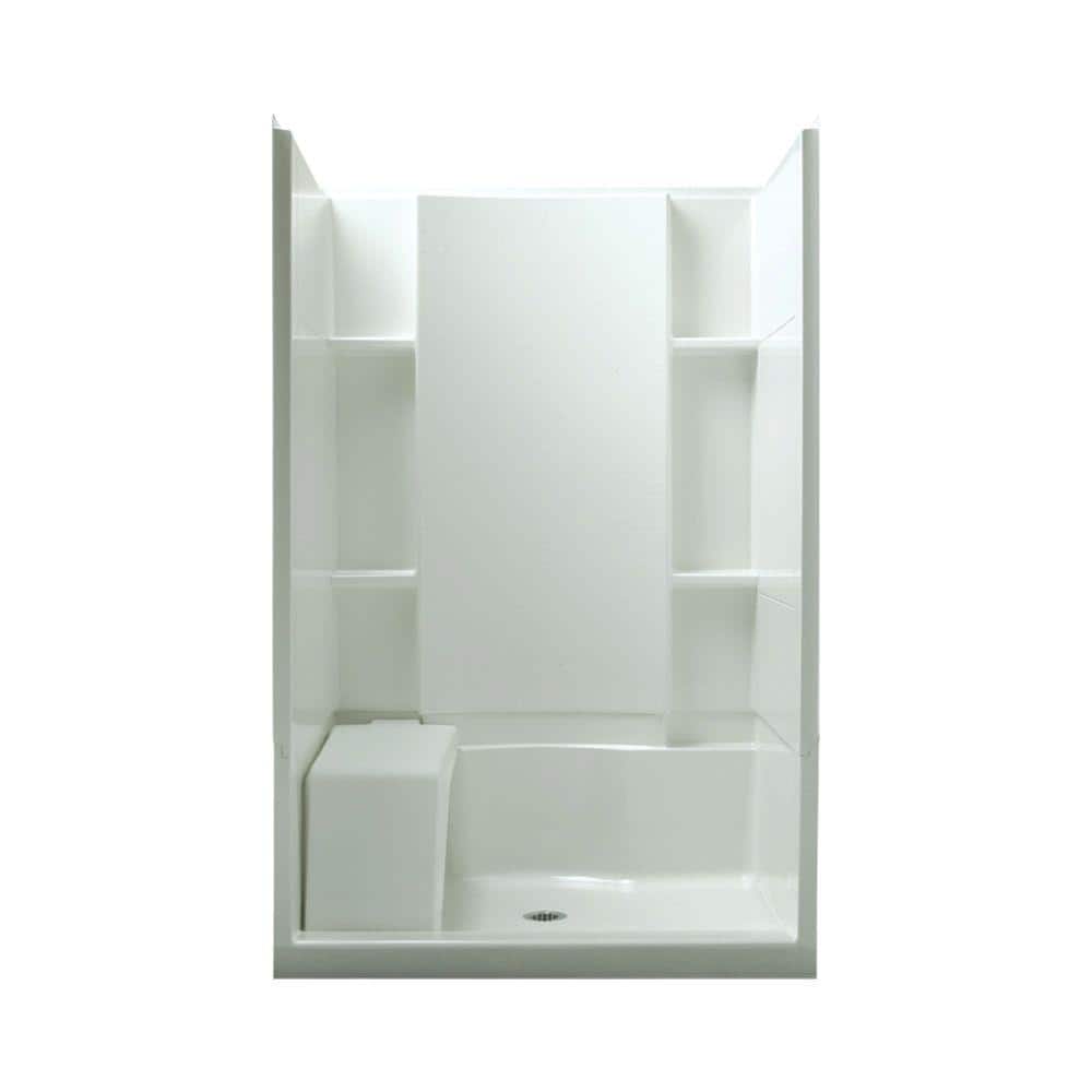 Accord 36'' x 48'' White Vikrell Shower Kit with Seat