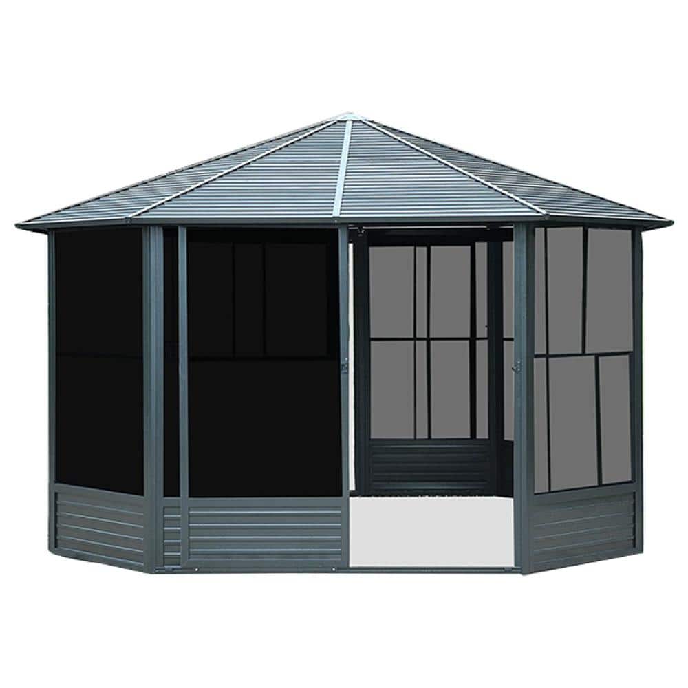 Misopily 13 ft. x 13 ft. Octagonal Outdoor Screen House w/Lockable