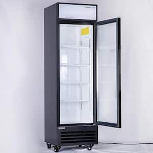 Commercial Beverage Refrigerator 24.5 in. 13.5 cu. ft. Display Fridge with LED Light Adjustable Shelves Stainless Steel