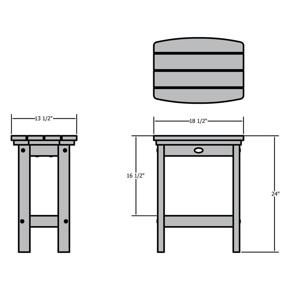 Nantucket Blue Recycled Plastic Outdoor Counter Stool