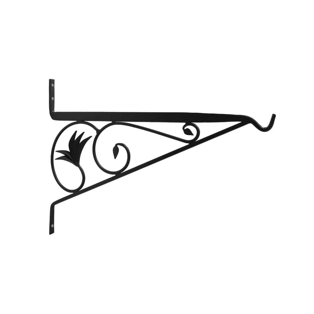Black Iron Floral Design Morris Bracket, 24"