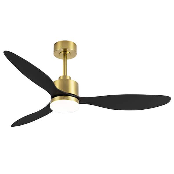 Lamober Alisio 52 in. Integrated LED Indoor Gold Ceiling Fans with Light and Remote