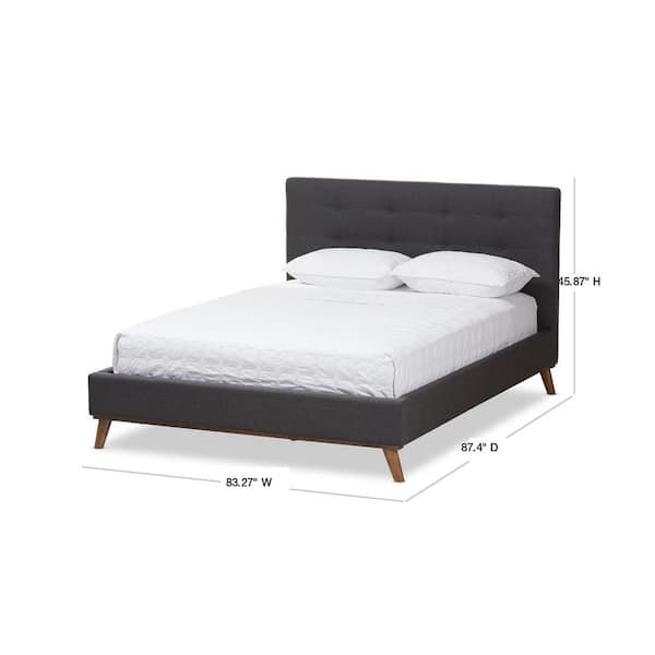 Baxton Studio Valencia Dark Gray King Platform Bed 28862 7837 HD