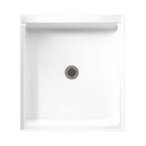 42 in. x 36 in. Solid Surface Single Threshold Center Drain Shower Pan in White