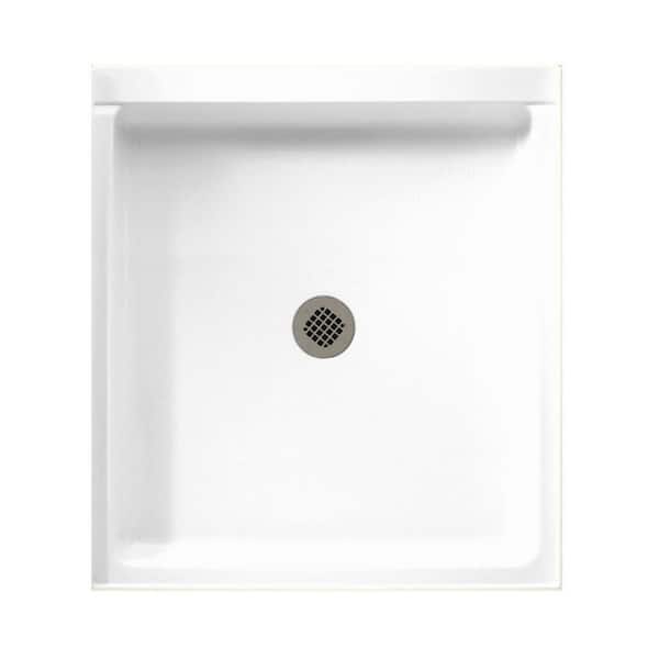 Swan 42 in. x 36 in. Solid Surface Single Threshold Center Drain Shower Pan in White