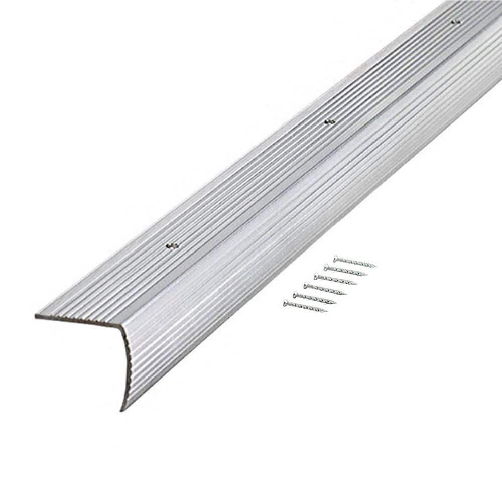 Silver Aluminum Fluted Stair Edge Moulding 73.63"