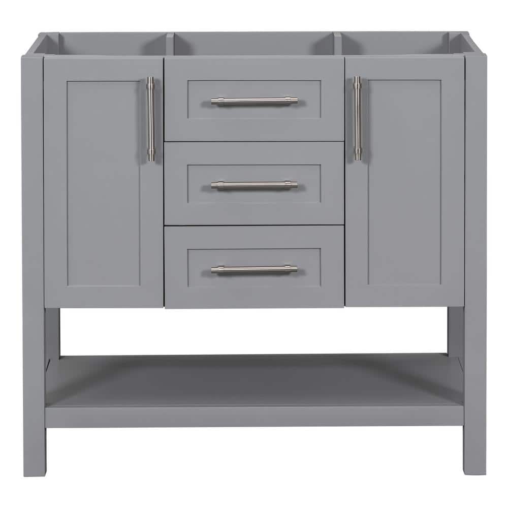 35.4 in. W x 17.8 in. D x 32.9 in. H Modern Bath Vanity Cabinet without Top