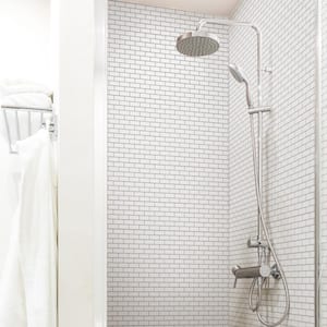 Expressions Recessed Subway White 11-3/4 in. x 12 in. Glass Mosaic Tile (1.0 sq. ft./Each)